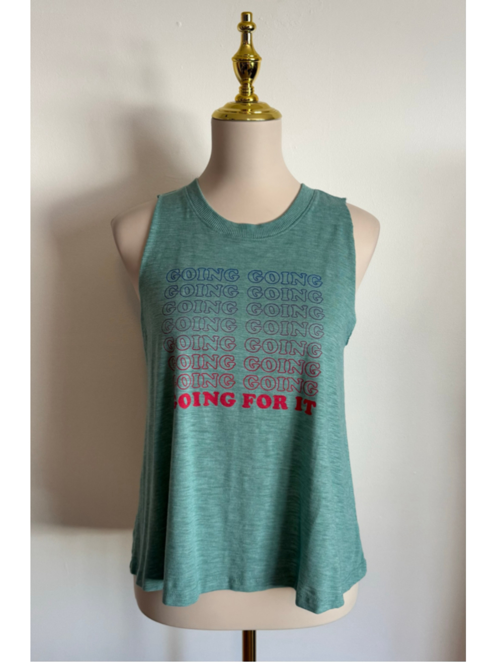 Women's Old Navy Active Tank Top Size S Green Red Graphic
